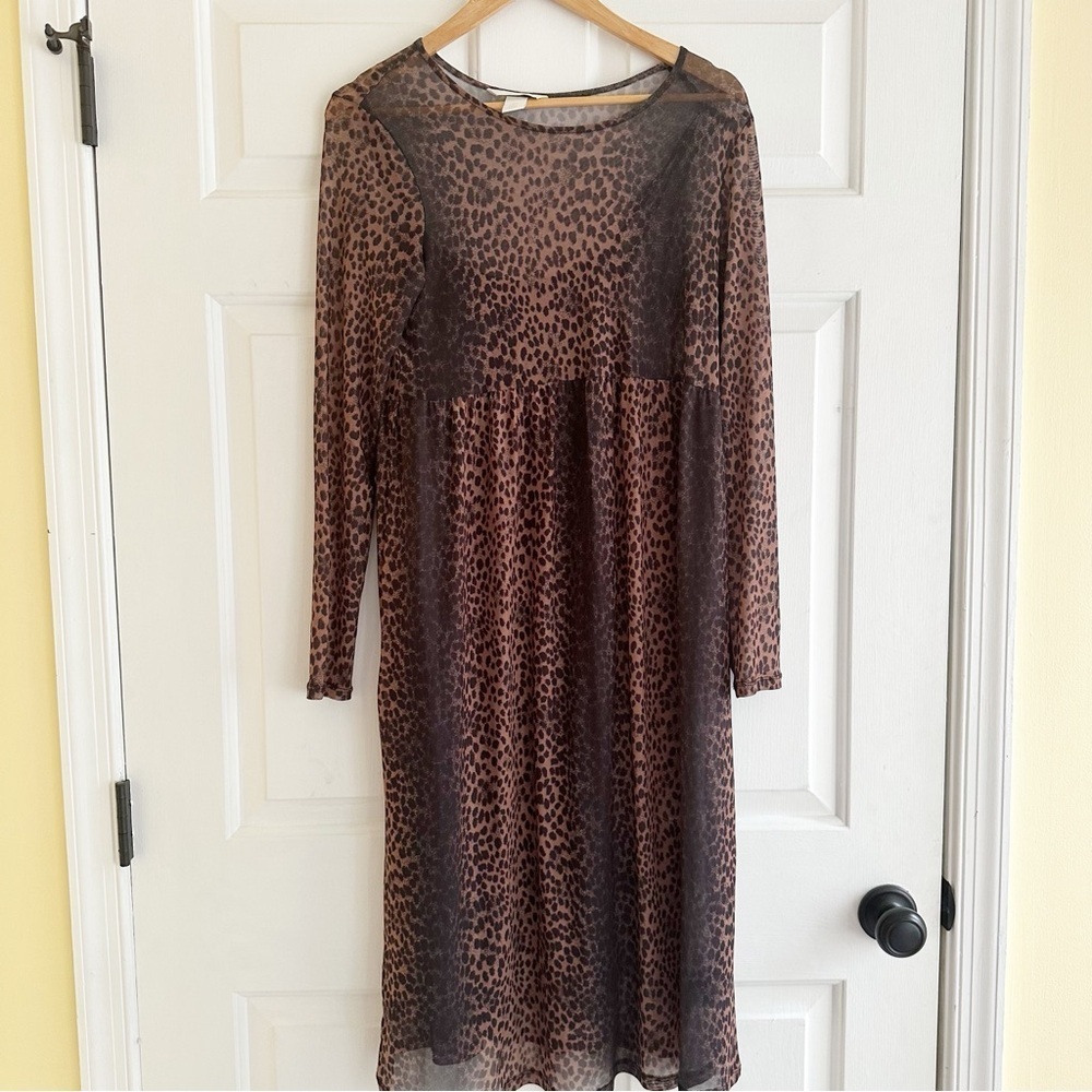 H&M Maternity Leopard Dress Midi Small